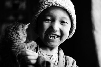 Enfant et son chat, Zanskar
